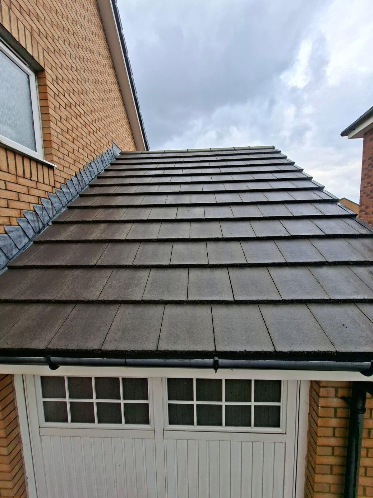 Roof soft wash after